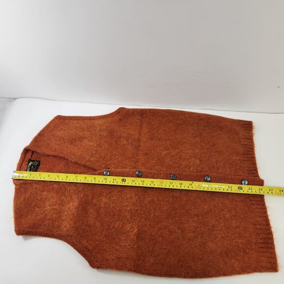 World Famous Botoner Vintage Button Up Vest Orange Mohair / Wool Size 38 (8) - Picture 9 of 9